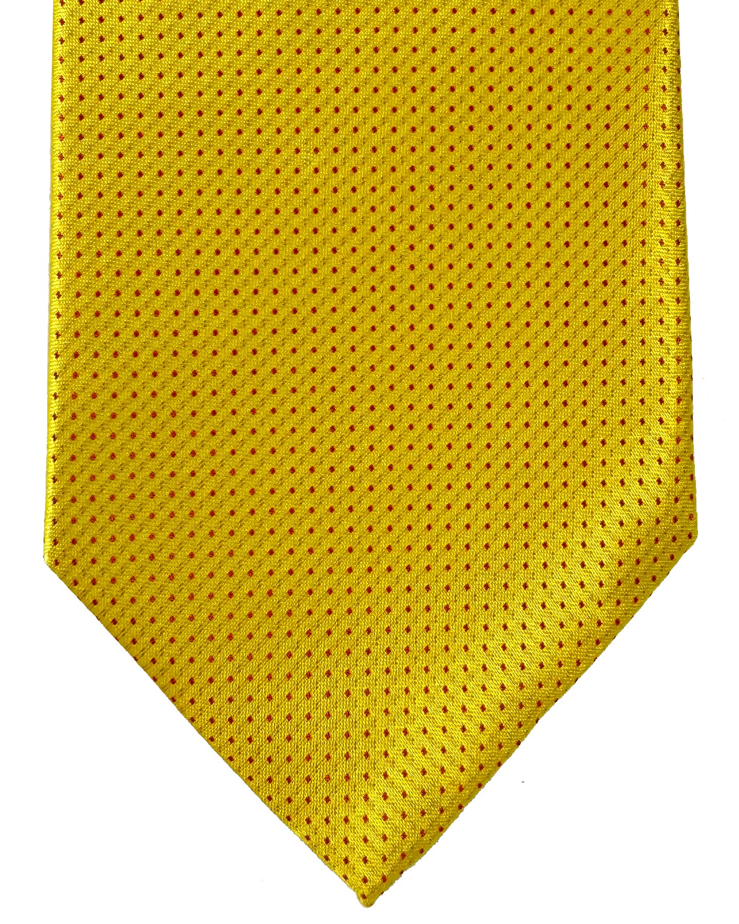 Isaia Tie Yellow Micro Pattern Design - Sartorial Silk Tie