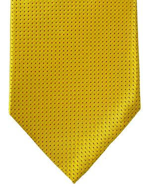 Isaia Tie Yellow Micro Pattern Design - Sartorial Silk Tie