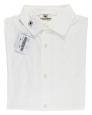 KIRED Full Button Jersey Polo Shirt White Crêpe Cotton - Kiton