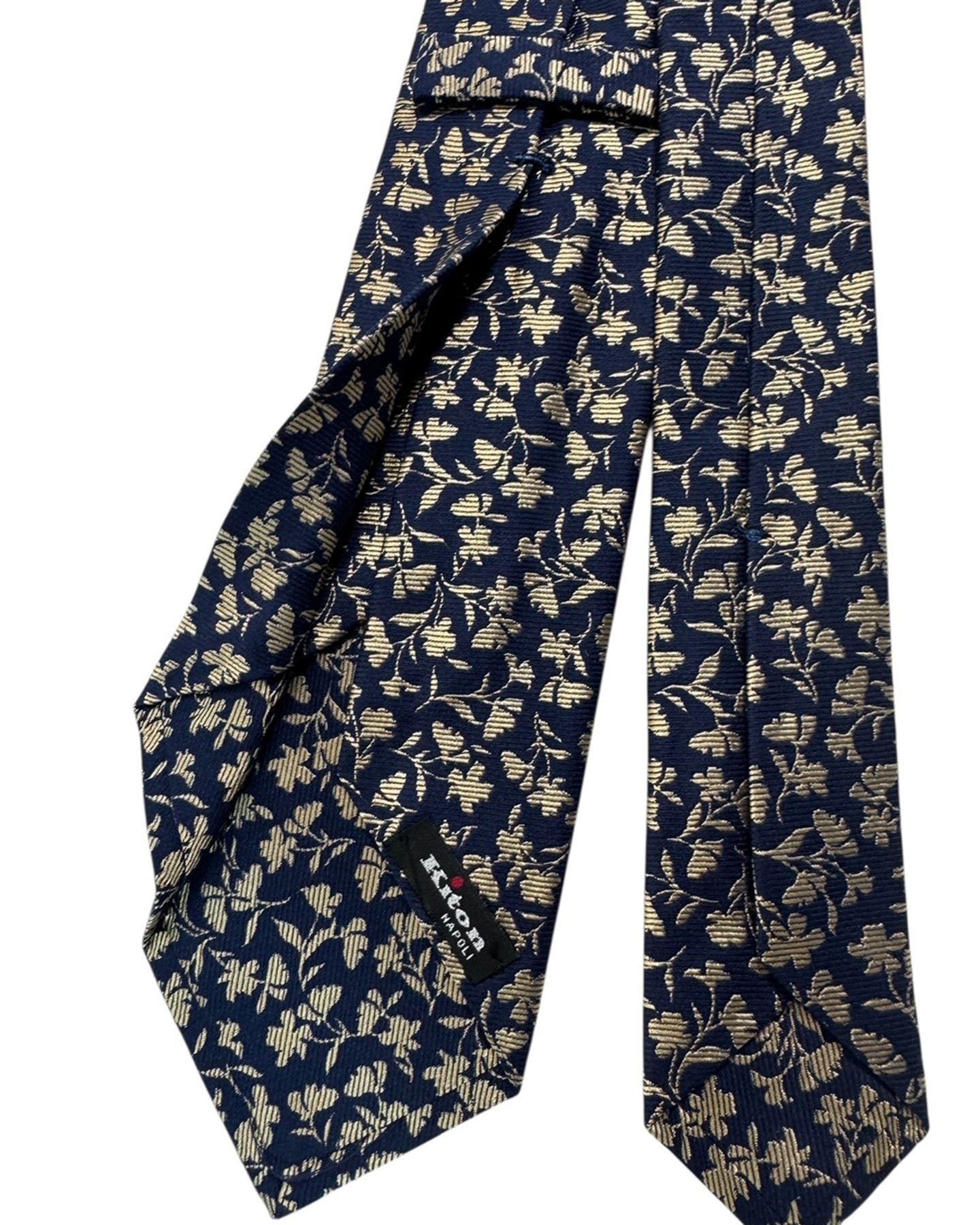 Kiton Tie Navy Floral Vine - Sevenfold Necktie