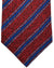 Kiton Tie Dark Red Bordeaux Royal BlueStripes - Sevenfold Necktie