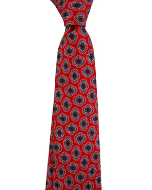 Kiton Sevenfold Tie Red and Lavender Periwinkle
