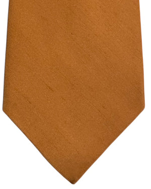 Kiton Sevenfold Tie Solid Peach Orange