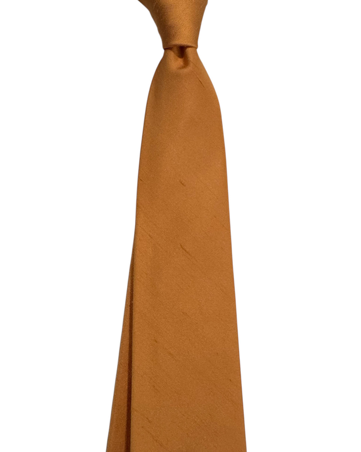 Kiton Sevenfold Tie Solid Peach Orange