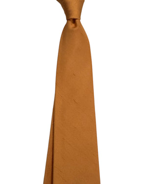 Kiton Sevenfold Tie Solid Peach Orange
