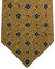 Kiton Sevenfold Tie Gold With Blue Diamond Foulard Pattern