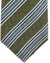 Kiton Sevenfold Tie  Olive Green With Blue Stripes
