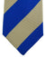 Kiton Sevenfold Tie Royal Blue And Beige Bold Stripe Tie