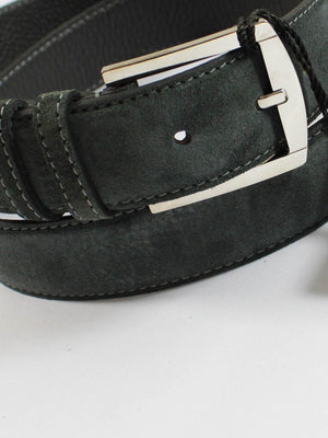  Ceylon Gray Suede Leather Men Belt NEW