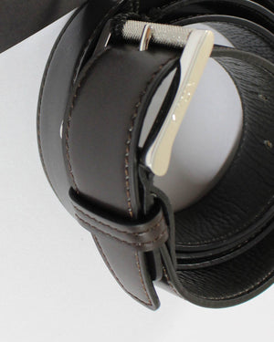 Kiton Belt Dark Brown Smooth Leather 