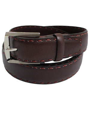 Kiton Belt Maroon Brown Smooth Leather