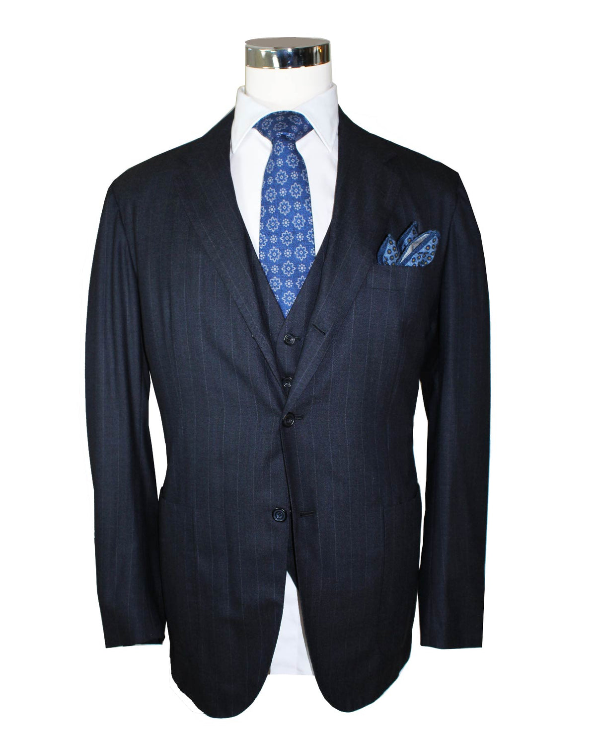 Kiton Suit Gray Stripes 