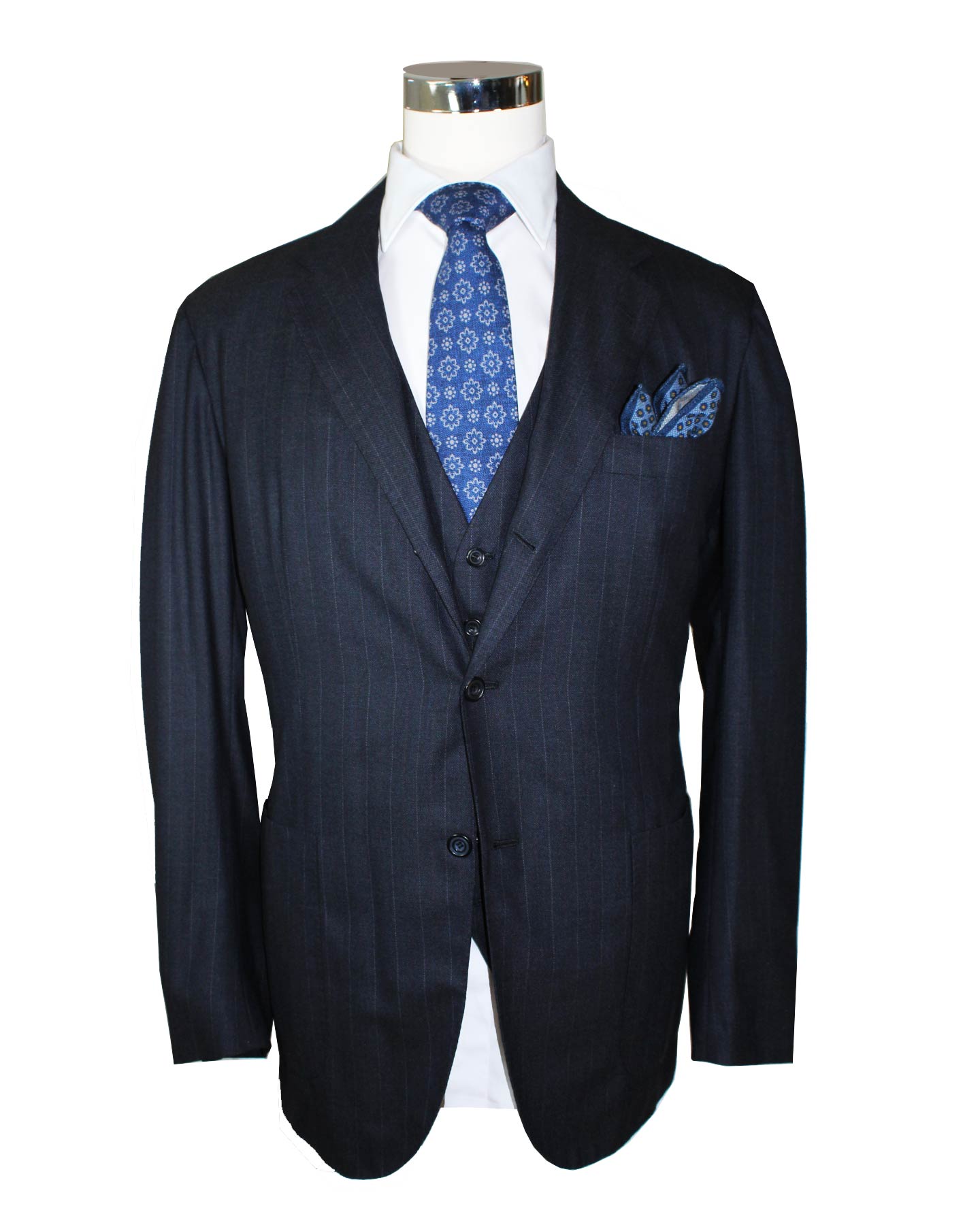 Kiton Suit Gray Stripes 