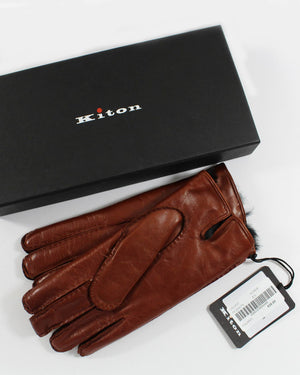 Kiton Leather Gloves Brown M - 9