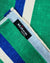 Kiton Silk Pocket Square Royal Blue Green Stripes SALE