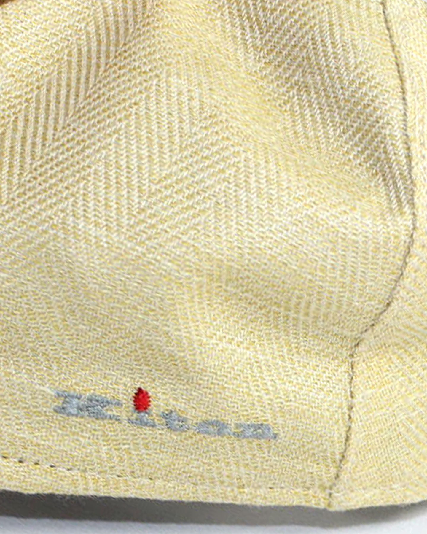 Kiton Soft Cap Linen Yellow Herringbone Gatsby