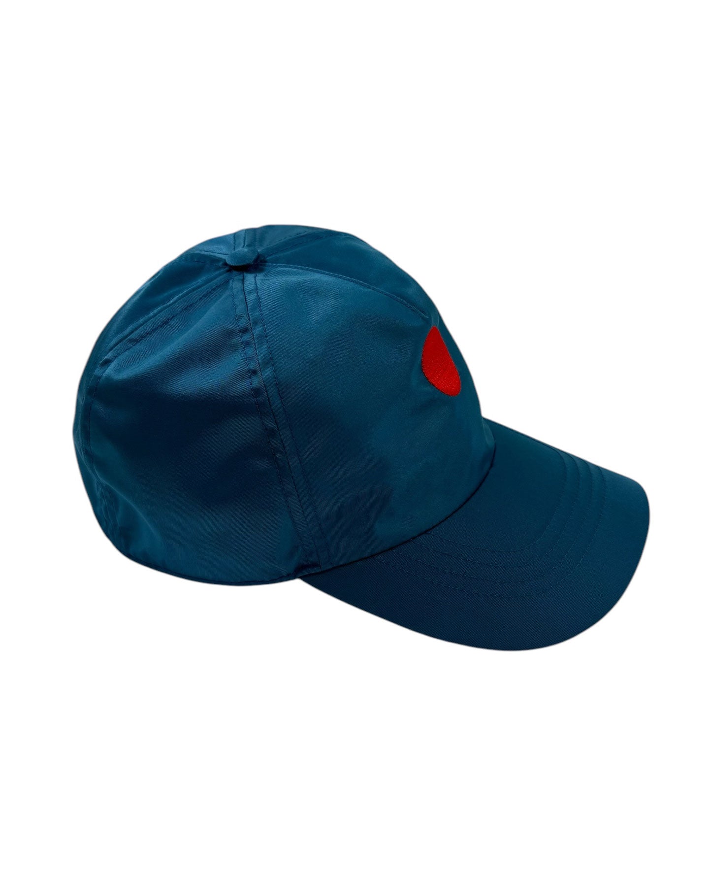 Kiton Baseball Cap Petrol Blue Red Logo Dot