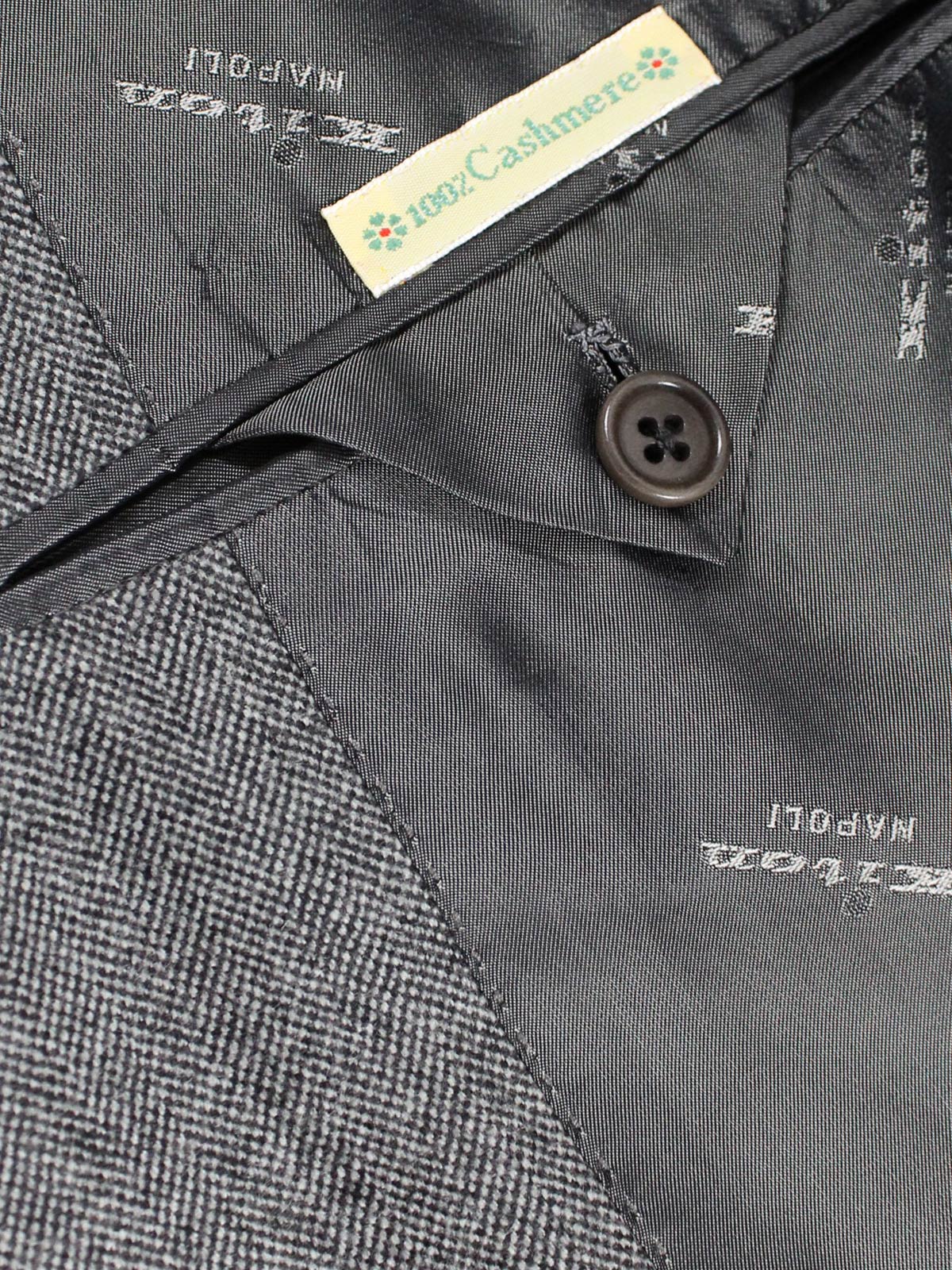 Kiton  Gray Herringbone Cashmere Blazer