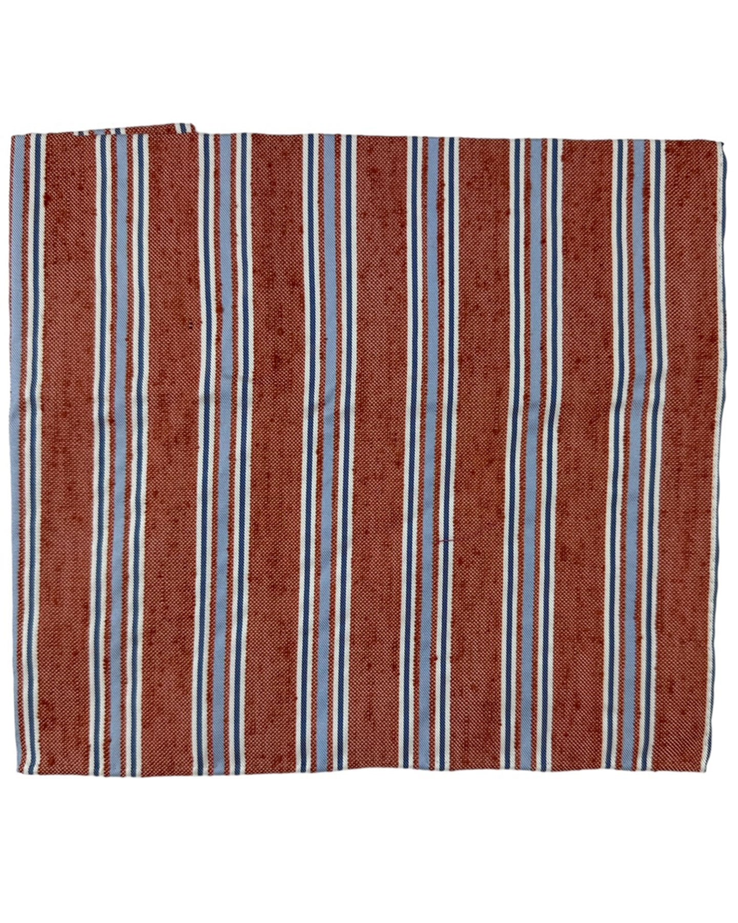 Kiton Silk Cotton Pocket Square Maroon Lilac Stripes