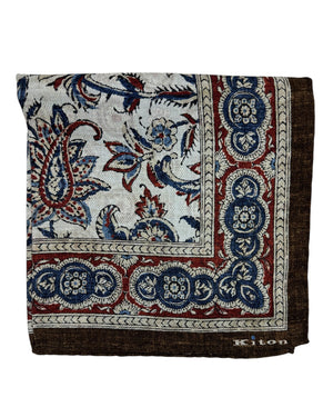 Kiton Pocket Square Paisley & Medallion Double Sided Design