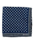 Kiton Silk Pocket Square Blue Gray Geometric & Houndstooth Double Sided