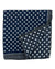 Kiton Silk Pocket Square Blue Gray Geometric & Houndstooth Double Sided