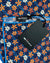 Kiton Silk Pocket Square Navy Flowers