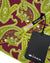 Kiton Silk Pocket Square Olive Maroon Paisley