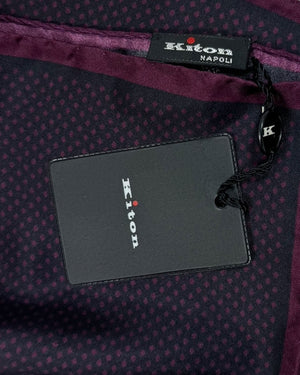 Kiton Silk Pocket Square Purple Design
