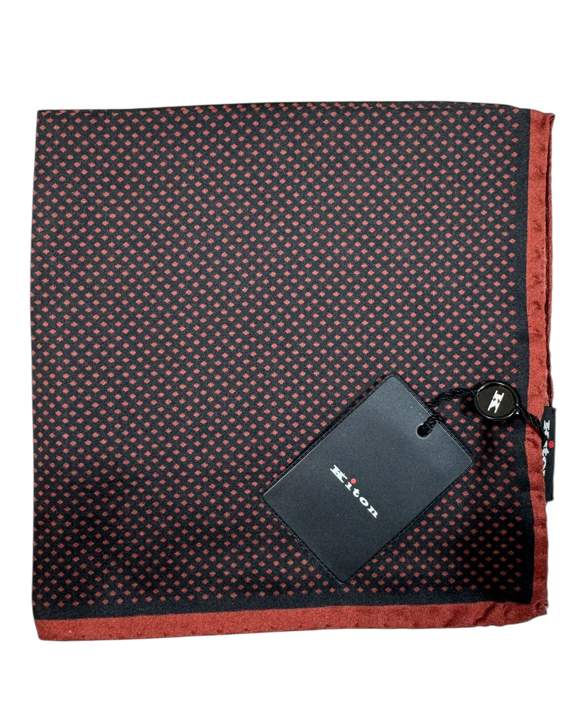 New Kiton Silk Pocket Square Brown Black