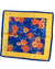 Kiton Silk Pocket Square Royal Blue Orange Floral