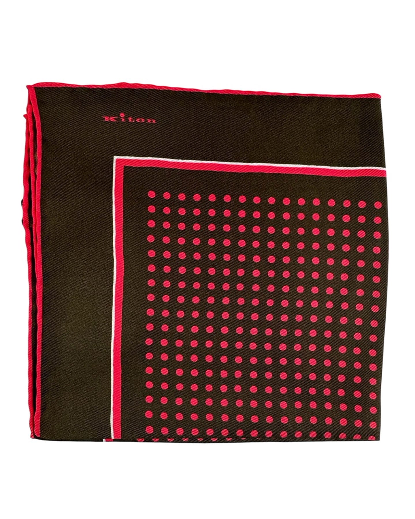 Kiton Silk Pocket Square Polka Dots