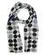 Kiton Silk Scarf Black Gray Large Polka Dots