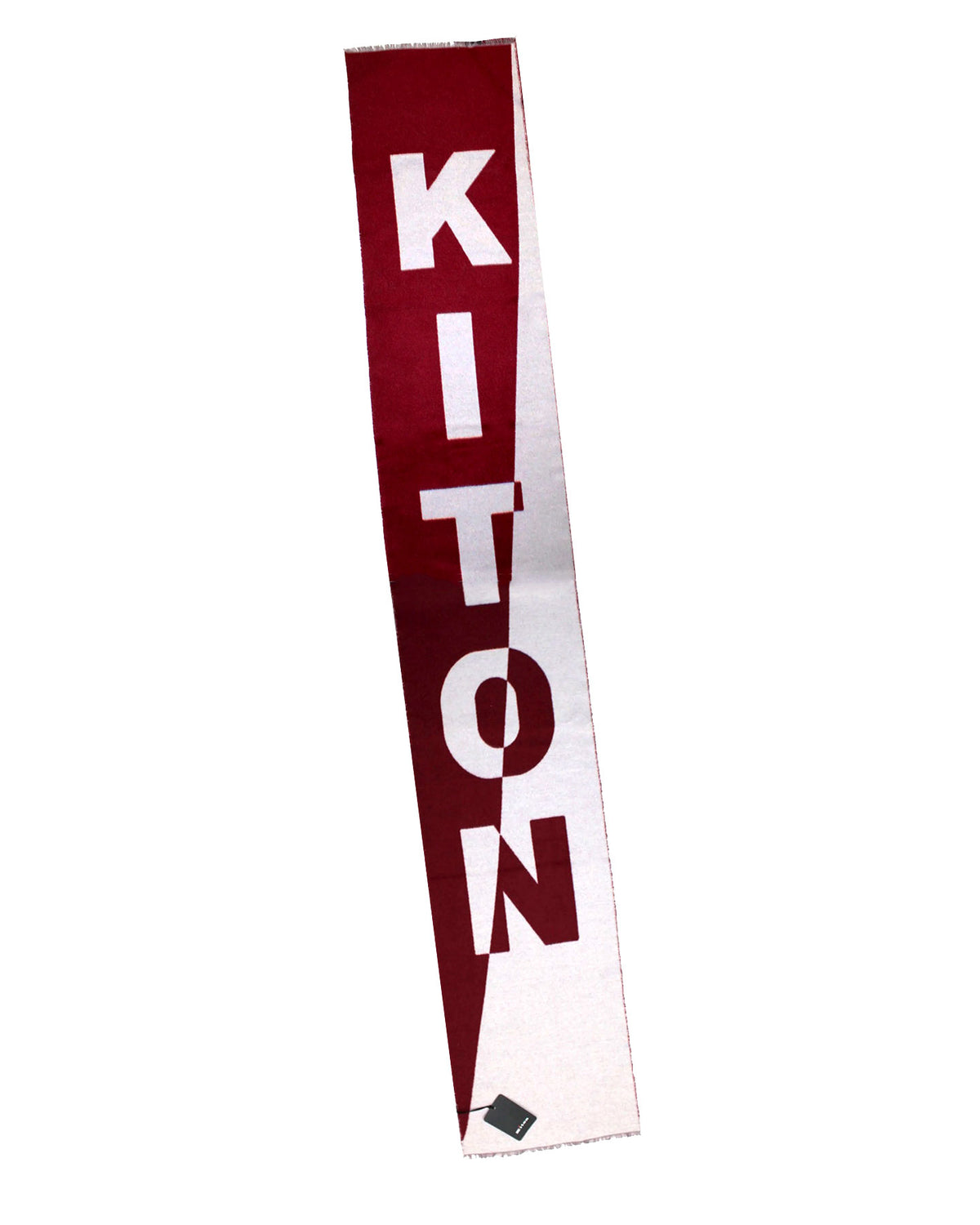 Kiton Scarf Maroon White Logo SALE