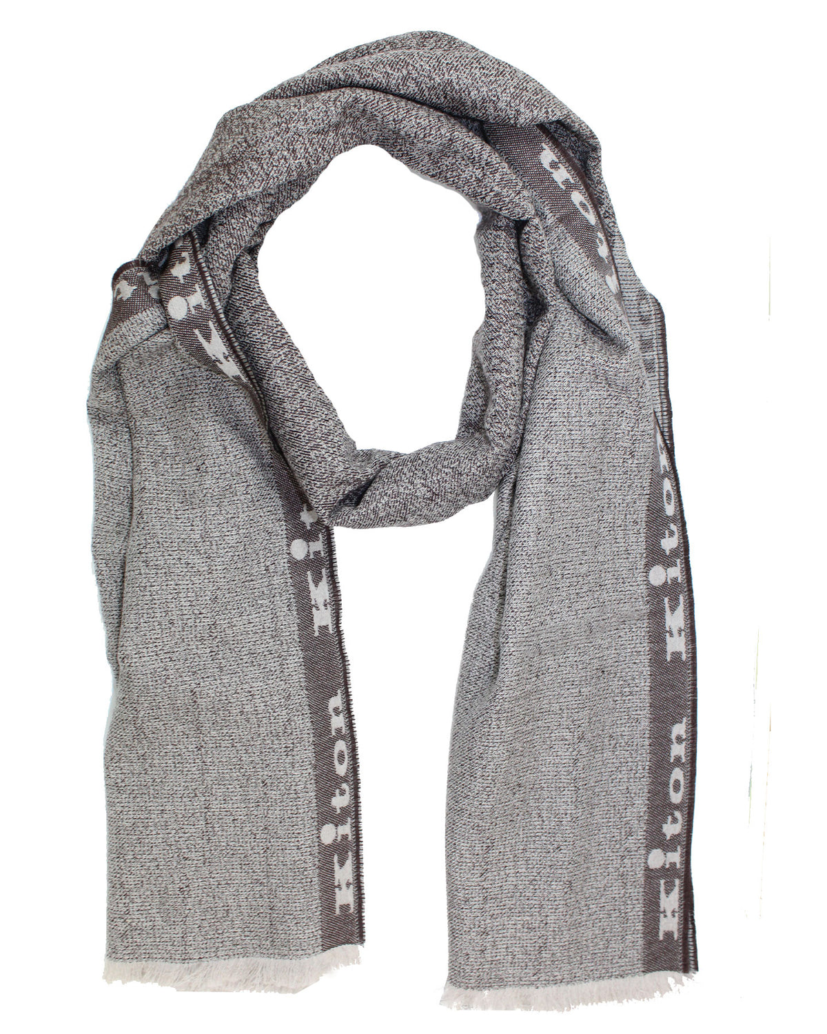 Kiton Scarf Brown 
 Cashmere Wool Silk Shawl