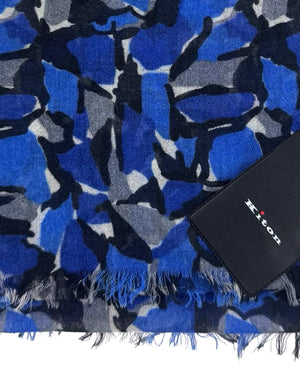 Kiton Cashmere Scarf Royal Blue New