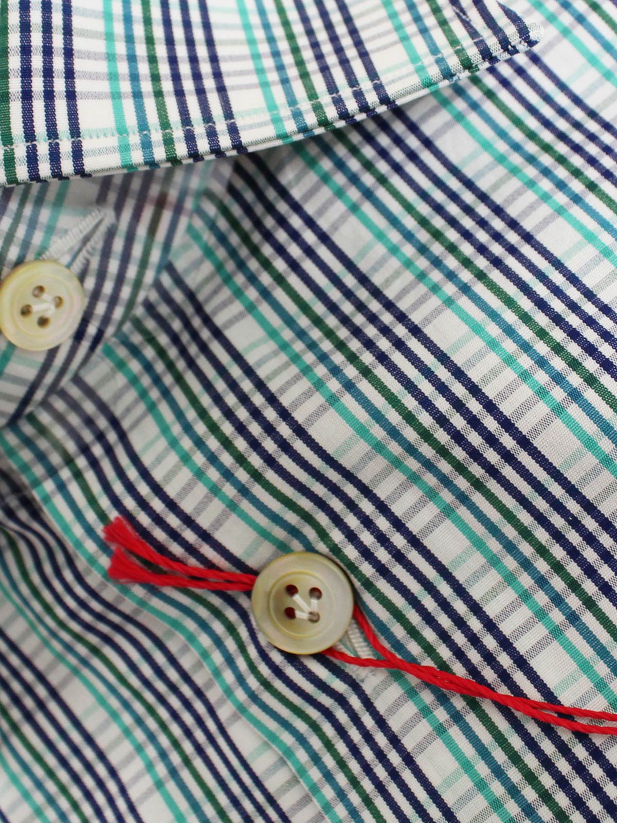 Kiton Shirt White Turquoise Green Sale