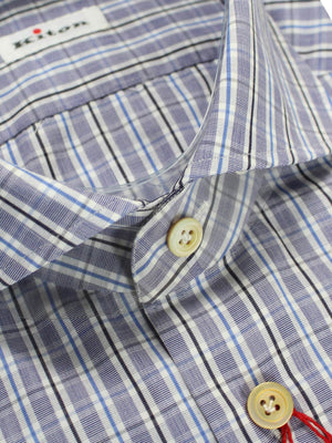 Kiton Dress Shirt White Navy 