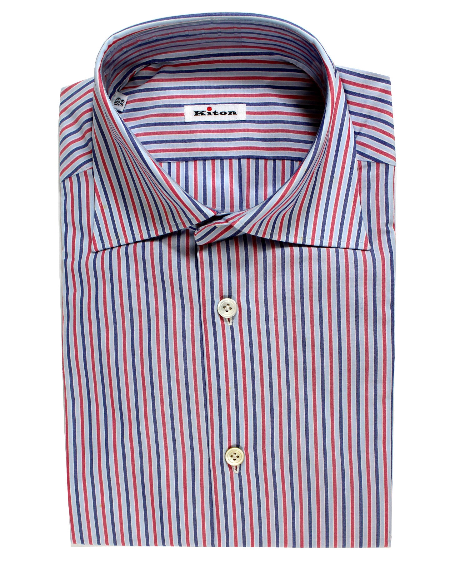 Kiton Dress Shirt Blue Red Navy 