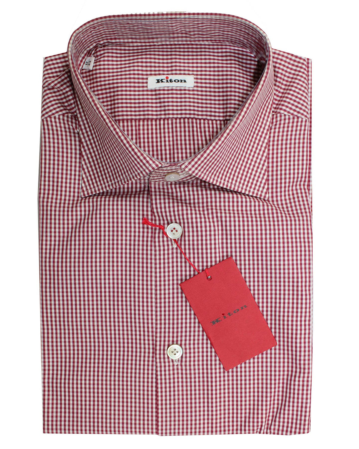 Kiton Shirt White Maroon 