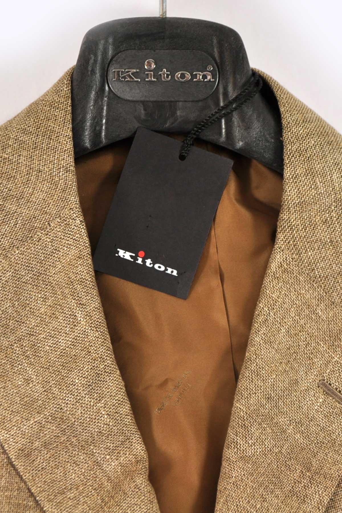 Kiton Sportcoat Cashmere Linen Brown Gray Hanger