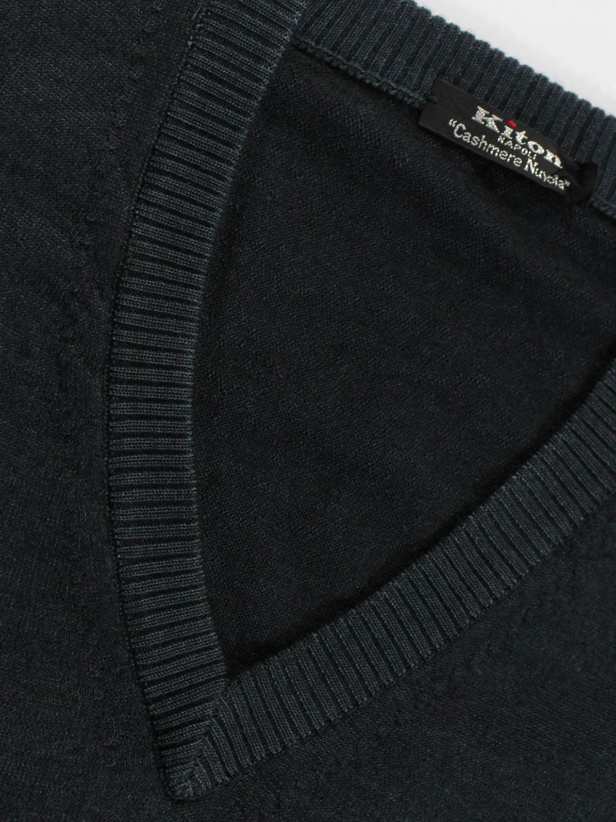 Kiton Cashmere V-Neck Sweater Midnight Blue V-Neck XS / 46 SALE