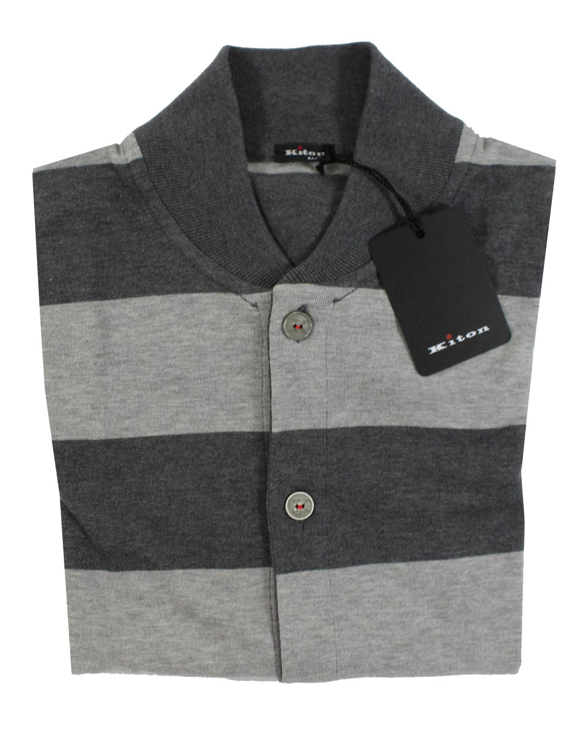 Kiton Sleeveless Cardigan Gray Stripes 