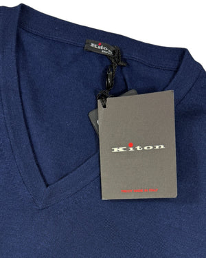 Kiton Sleeveless Sweater Lapis Blue Cashmere  NEW
