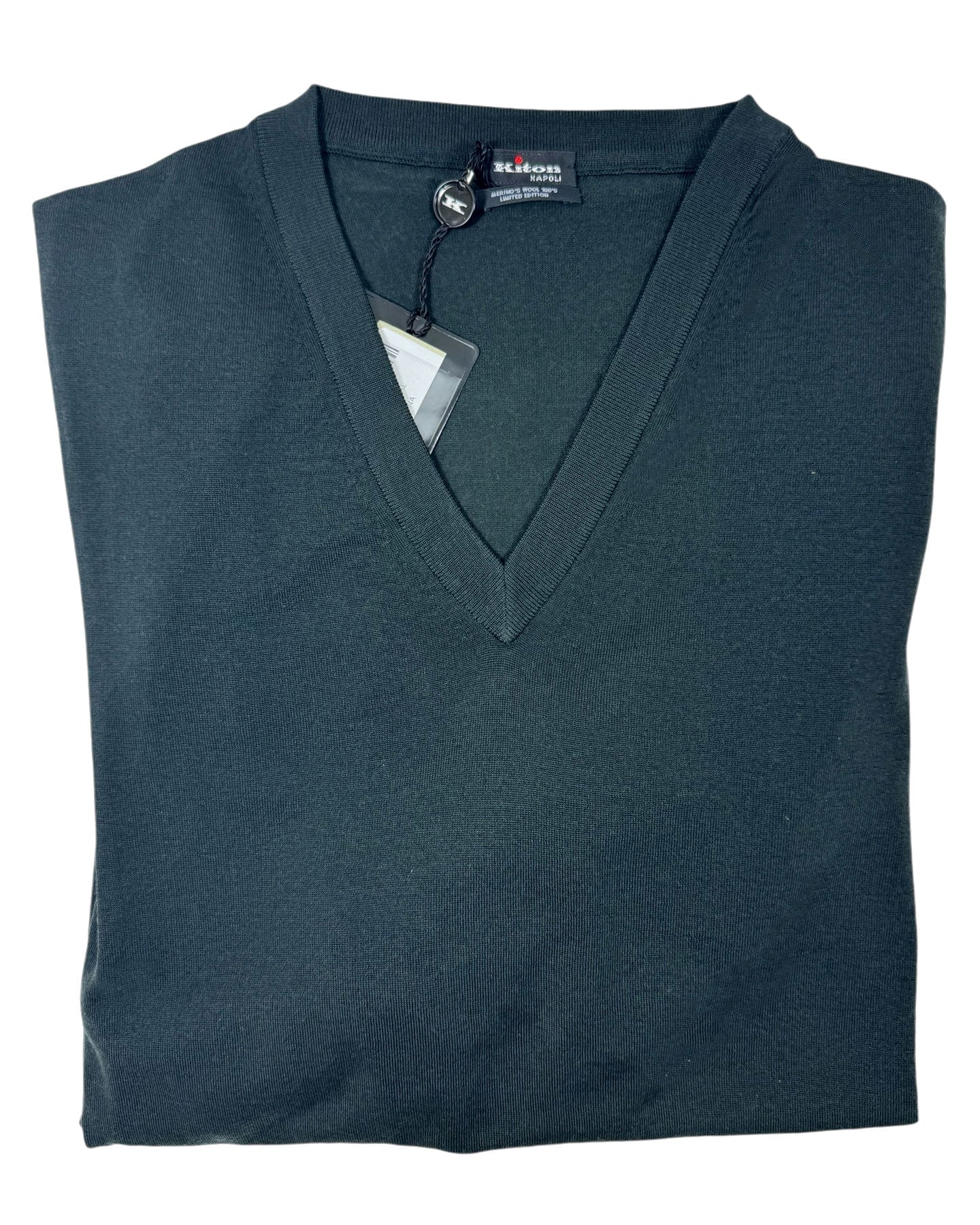 Kiton Sweater Dark Gray V-Neck