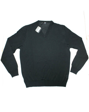 Kiton Sweater Dark Gray V-Neck Merino Wool 180's