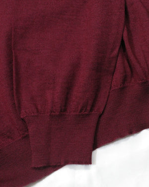 Kiton Sweater Bordeaux V-Neck Cashmere Silk - EUR 50/ M