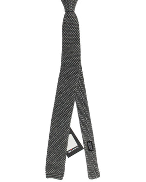 Kiton Square End Knitted Tie Gray