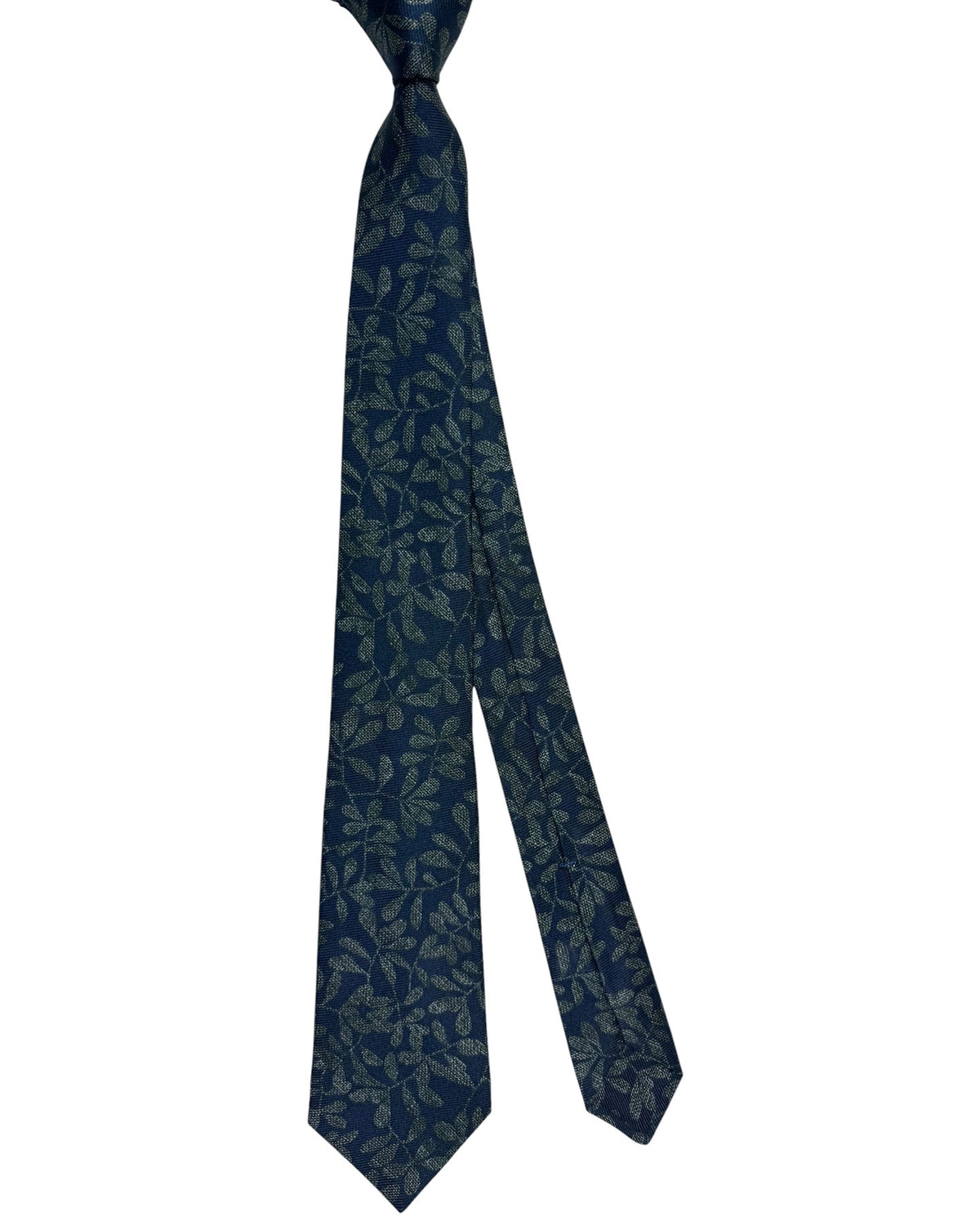Kiton Sevenfold Tie Green Floral Design SALE
