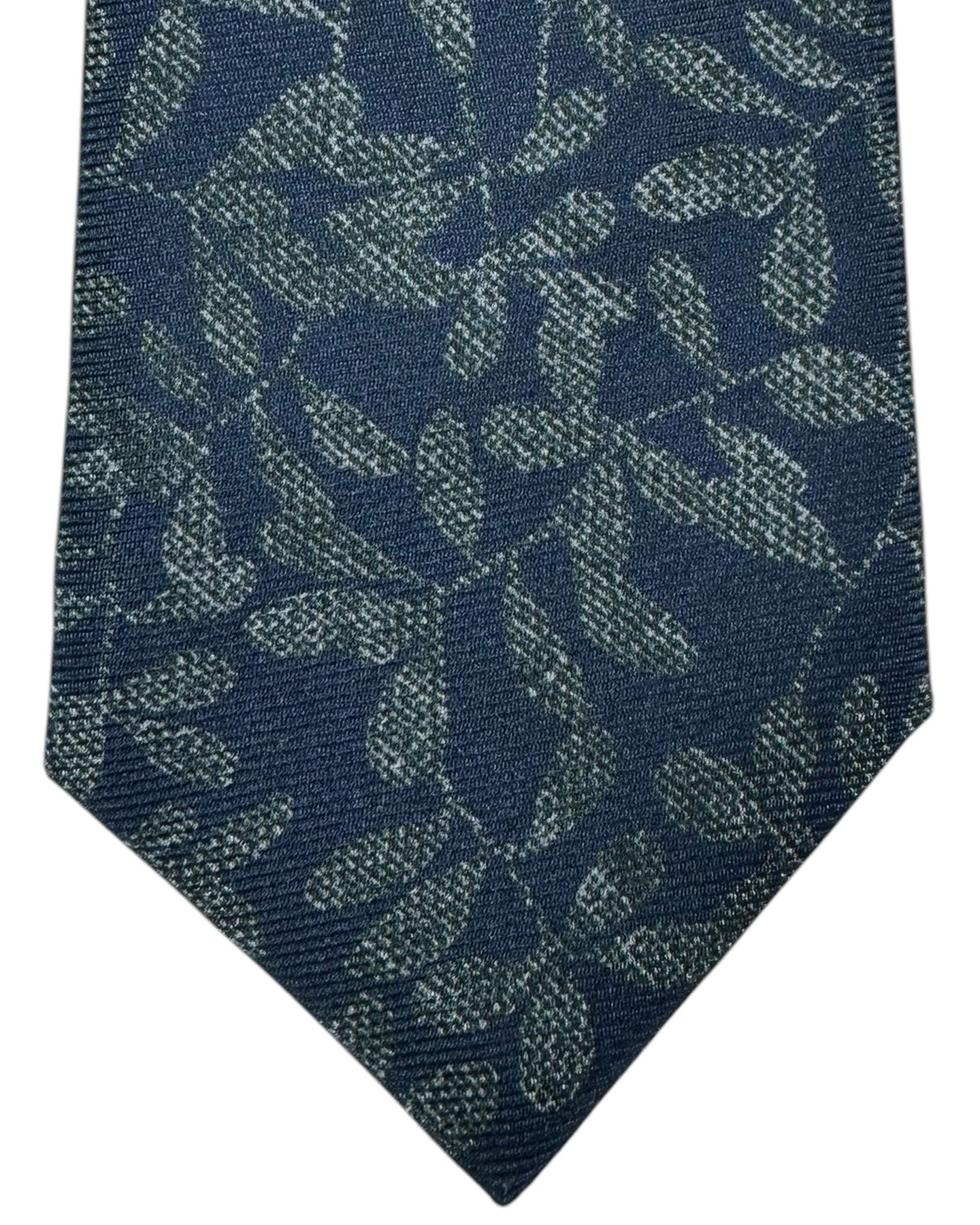 Kiton Sevenfold Tie Green Floral Design SALE